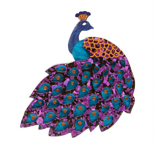 Le Peacock Royale - purple - Brooch
